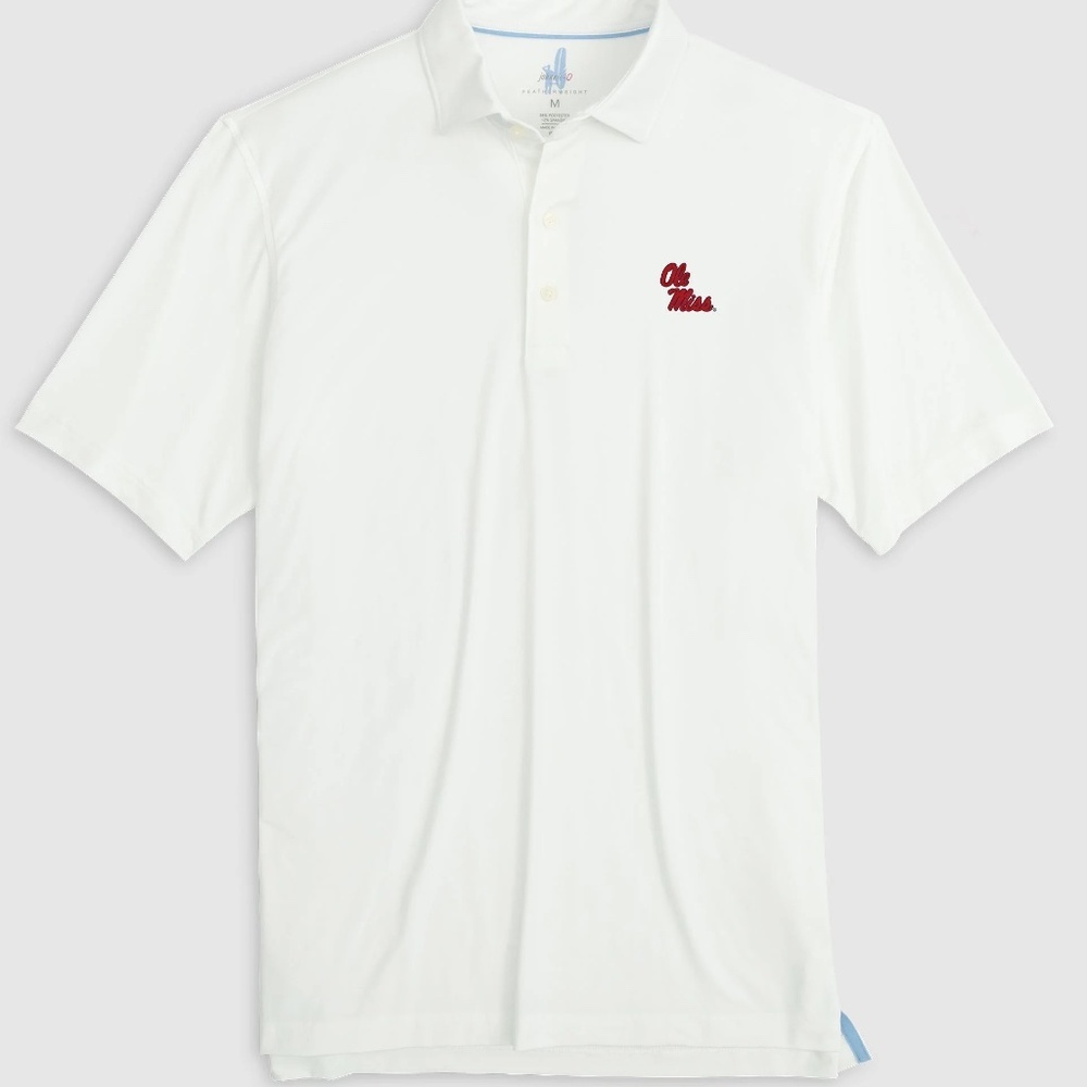 NWT Johnnie-O Ole Miss Huronn Featherweight Performance Polo in White- XL